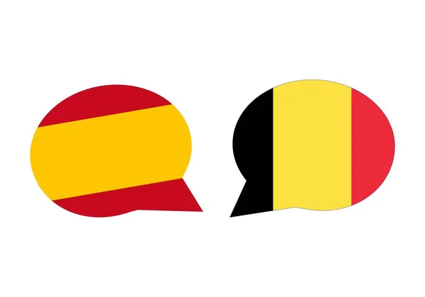 Conversación Diálogo Relaciones Internacionales Entre España Bélgica — Vector de stock