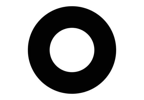 Μαύρος Κύκλος Λευκό Φόντο Εικονίδιο Ελαστικών — Διανυσματικό Αρχείο