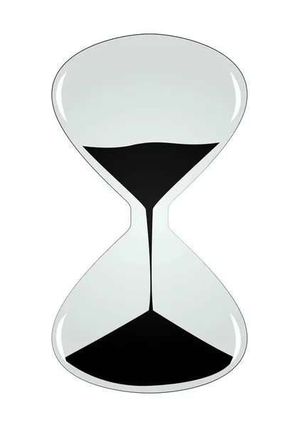 Reloj Arena Gris Arena Negra Sobre Fondo Blanco — Archivo Imágenes Vectoriales