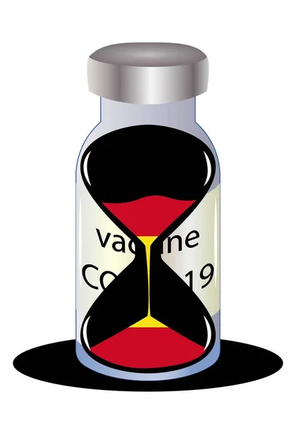 Covid Elleni Spanyolországi Vakcinázás Határideje Covid Elleni Vakcina Homokórával Spanyolország — Stock Vector