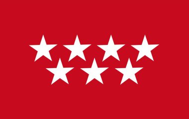 Madrid özerk toplumunun bayrağı, kırmızı zemin üzerinde yedi beyaz yıldız