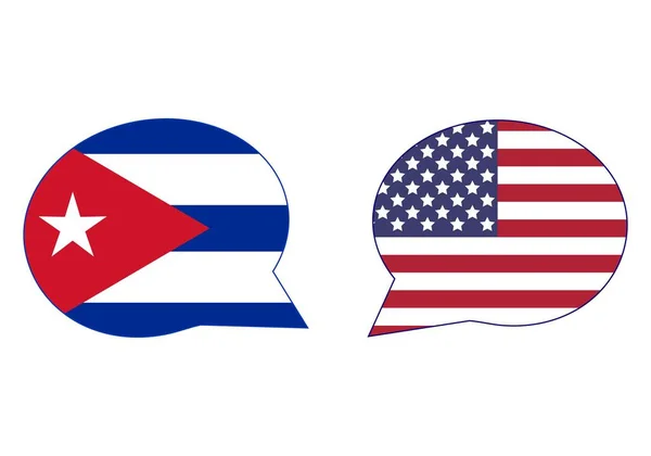 Dialogo Tra Cuba Gli Stati Uniti Gli Usa Relazioni Diplomatiche — Vettoriale Stock