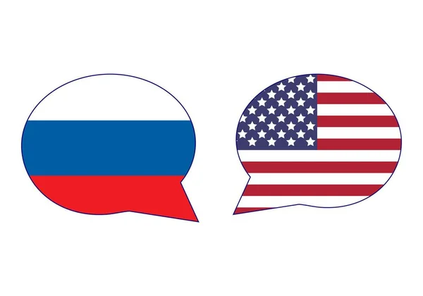 Párbeszéd Oroszország Egyesült Államok Között Oroszország Usa Vagy Usa Diplomáciai — Stock Vector