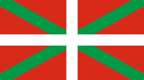 巴斯克地区或Euskadi的Ikurria国旗 红白绿相间 — 图库矢量图片