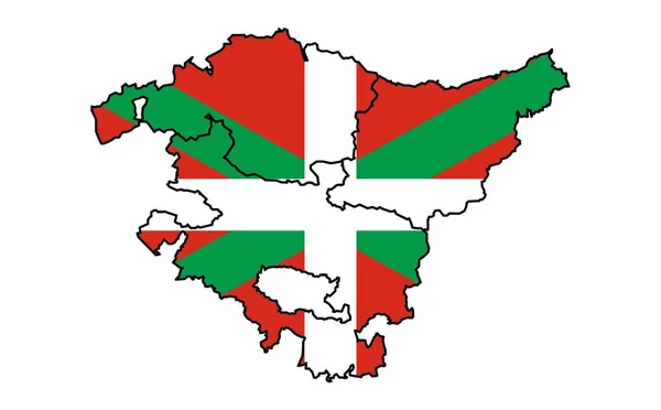 Kaart Van Baskenland Euskadi Met Provincies Guipzcoa Donostia Vizcaya Bilbao — Stockvector