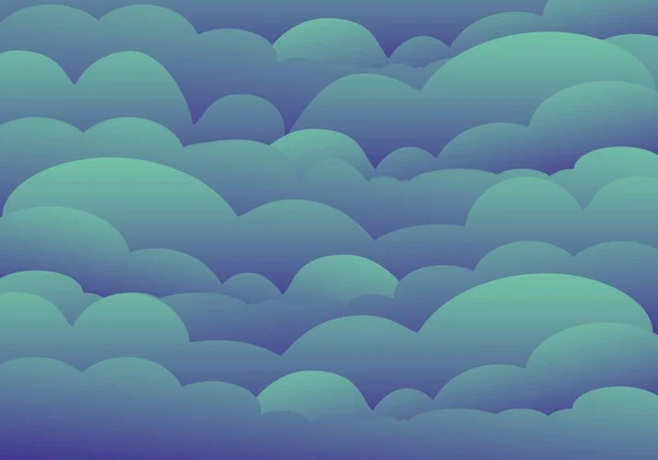 Mare Nuvole Blu Turchesi Nubi Tempesta Blu Turchese — Vettoriale Stock