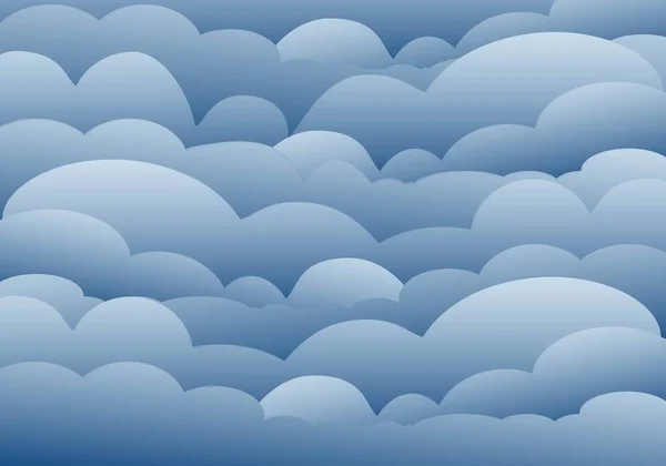 Μπλε Σύννεφα Στον Ουρανό Θάλασσα Από Μπλε Σύννεφα Μπλε Συννεφιασμένος — Διανυσματικό Αρχείο