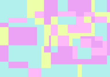 Yeşil, pembe ve mavi dikdörtgenlerin soyut arkaplanı.