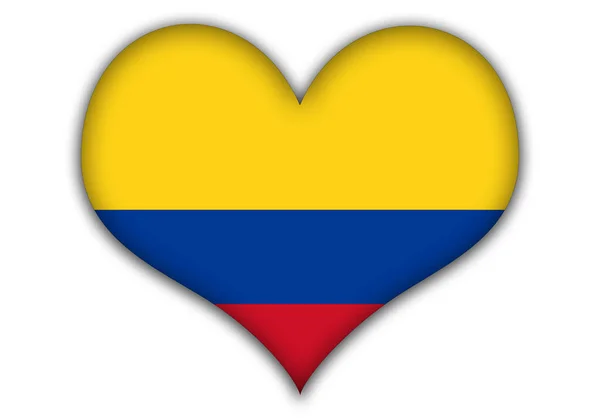 Cuore Con Bandiera Colombia — Foto Stock