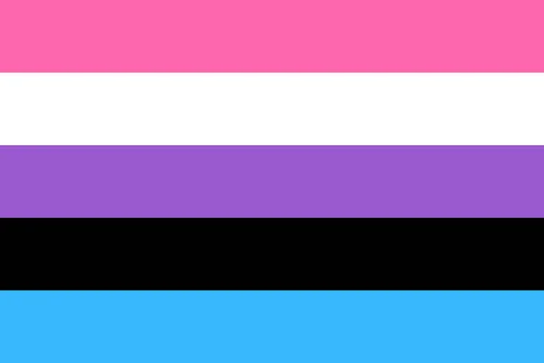 黑色和蓝色的性别流体旗 — 图库矢量图片