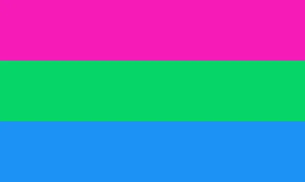 Drapeau Fierté Polysexuelle Fuchsia Vert Bleu — Image vectorielle