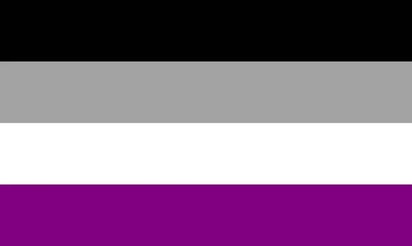Асексуальный Гордость Флаг Черном Сером Белом Фиолетовом — стоковый вектор