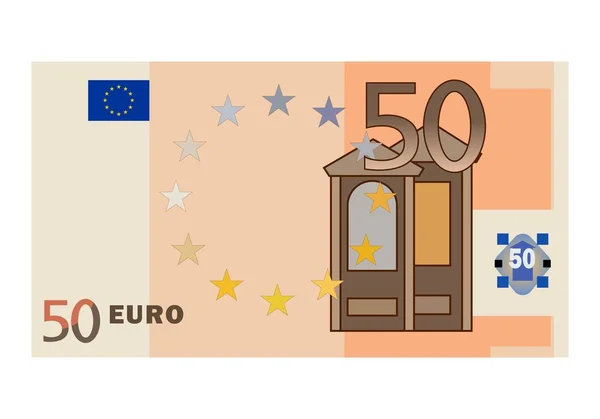 50ユーロ紙幣イラスト — ストックベクタ