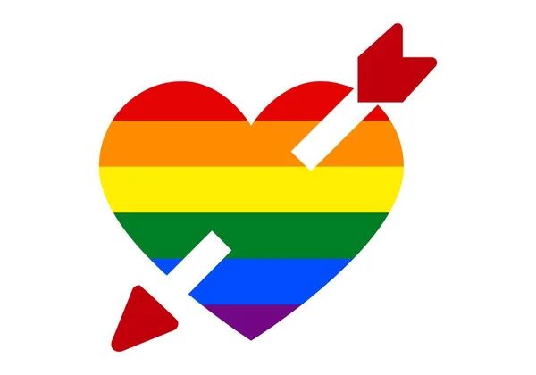 Lgtbiq Crush Heart Arrow Lgtbiq Flag — 图库矢量图片