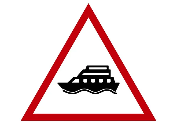 Panneau Danger Pour Navire Bateau Ferry — Image vectorielle