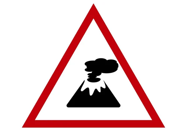 Gefahrenzeichen Für Ausbrechenden Vulkan — Stockvektor
