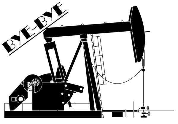 Veda Sözcüğüyle Yağ Çıkarma Pompası Petrolün Sonu Petrol Ham Petrole — Stok Vektör