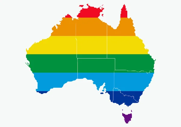 Bandeira Lgtbi Mapa Austrália — Vetor de Stock