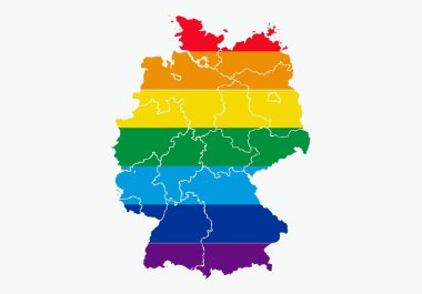 LGTBI bayrağıyla Almanya Haritası.