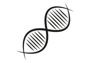 Beyaz arkaplanda DNA zinciri simgesi.