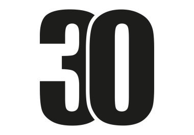 30 numaranın siyah simgesi.