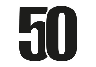 50 numaranın siyah simgesi.