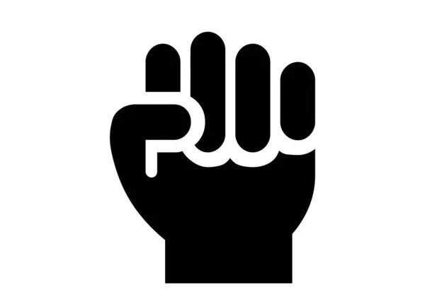 Сжатый Кулак Черным Белом Фоне Боевой Символ — стоковый вектор