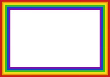 Beyaz arkaplanda lgbtq bayrağı olan yer imi.