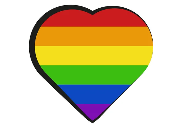 Bir kalpte Lgbtq bayrağı.
