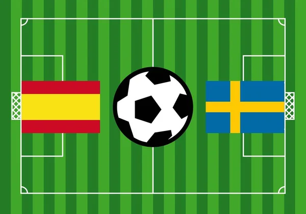 Spain Sweden Football League European Championship Football Match League Spain — ストックベクタ