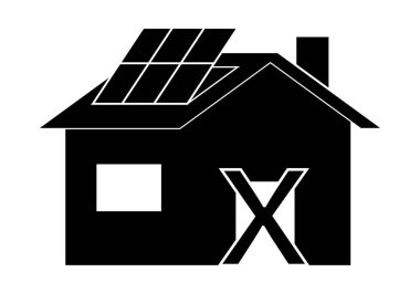 Giriş yasaklandı. Girişte x şeklinde iki tablosu kesişen güneş panelli ev simgesi geçişi engelliyor.