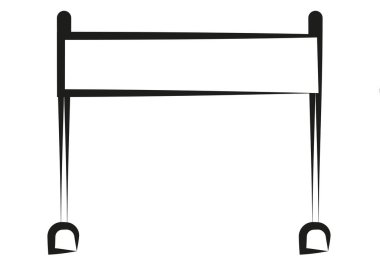 Beyaz arkaplanda boş pankart siyah simgesi.