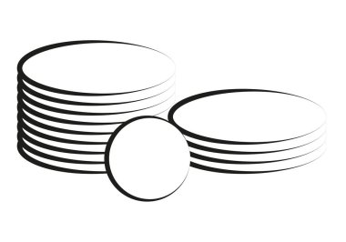 Beyaz arkaplanda sikke simgesi.