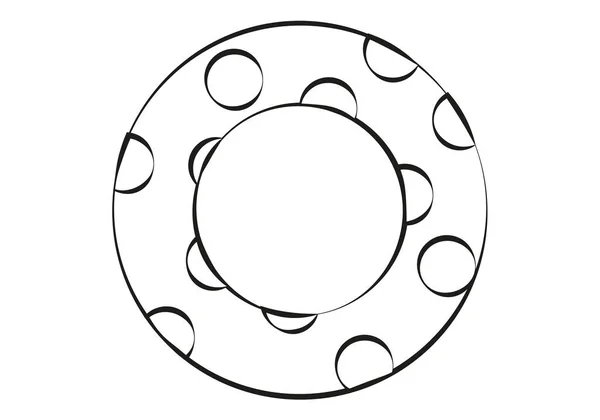 Cirkulär Float Svart Ikon — Stock vektor