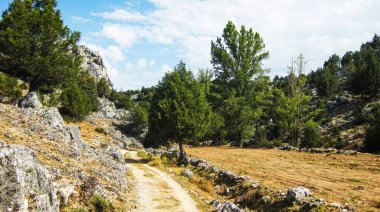 İspanya 'nın kırsal dağ manzaraları.