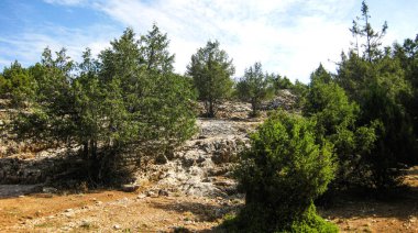 İspanya 'nın kırsal dağ manzaraları.