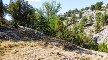 İspanya 'nın kırsal dağ manzaraları.