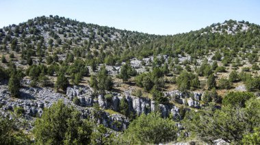 İspanya 'nın kırsal dağ manzaraları.