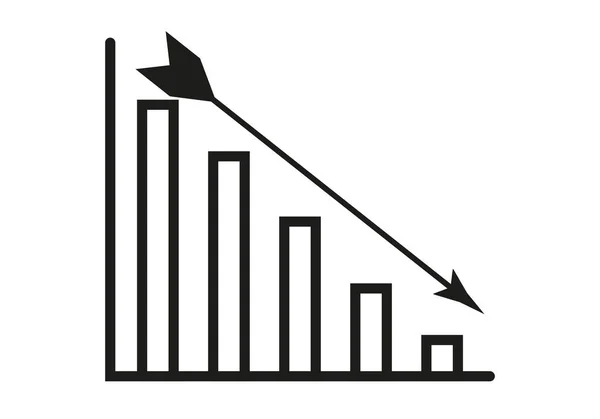 白色背景下的统计图减少 — 图库矢量图片