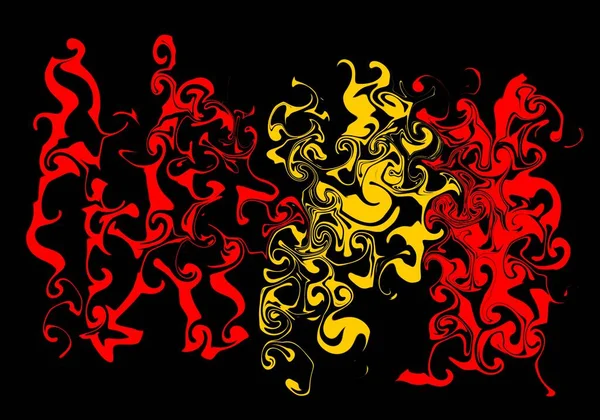 Фон Красного Жёлтого Пламени Чёрном Фоне Абстрактная Живопись Флагом Испании — стоковое фото