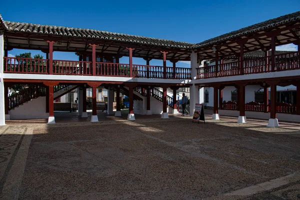 Traditionele Binnenplaats Van Een Stad Castilla Mancha — Stockfoto