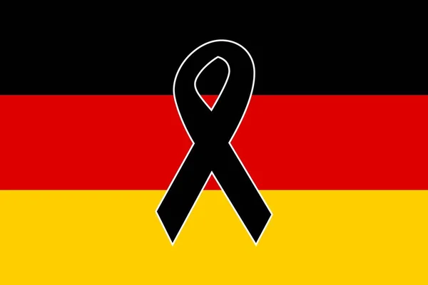Bandera Alemania Con Lazo Negro Como Señal Luto — Archivo Imágenes Vectoriales