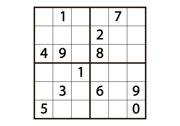 Sudoku Getallen Hobby Raster Met Cijfers Witte Achtergrond Geestelijke Gymnastiek — Stockvector