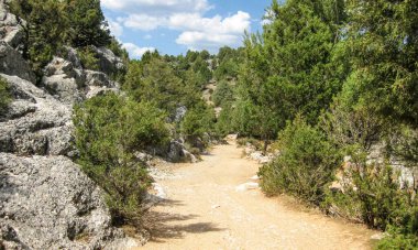 İspanya 'nın ekili tarlaları ve dağları.