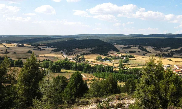 Mezőgazdasági Földek Hegyek Spanyolország — Stock Fotó