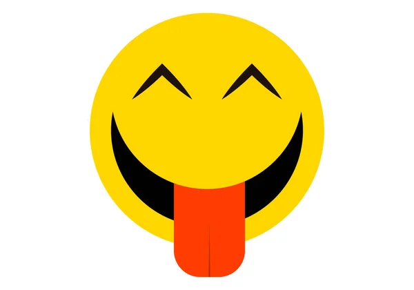 Emoticon Con Lengua Sobresaliendo Felicidad — Vector de stock