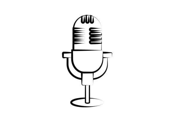 Beyaz Arkaplanda Radyo Mikrofon Siyah Simgesi — Stok Vektör
