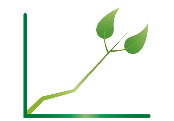 Gráfico Ecológico Com Ramo Folhas Verdes — Vetor de Stock