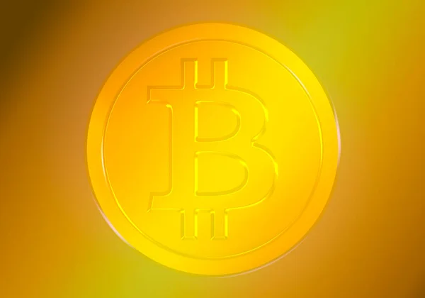 Golden Shiny Bitcoin Coin — 스톡 사진