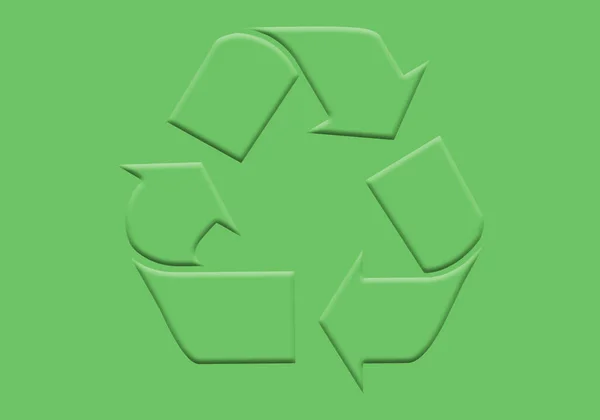 Símbolo Reciclaje Verde Sobre Fondo Verde —  Fotos de Stock